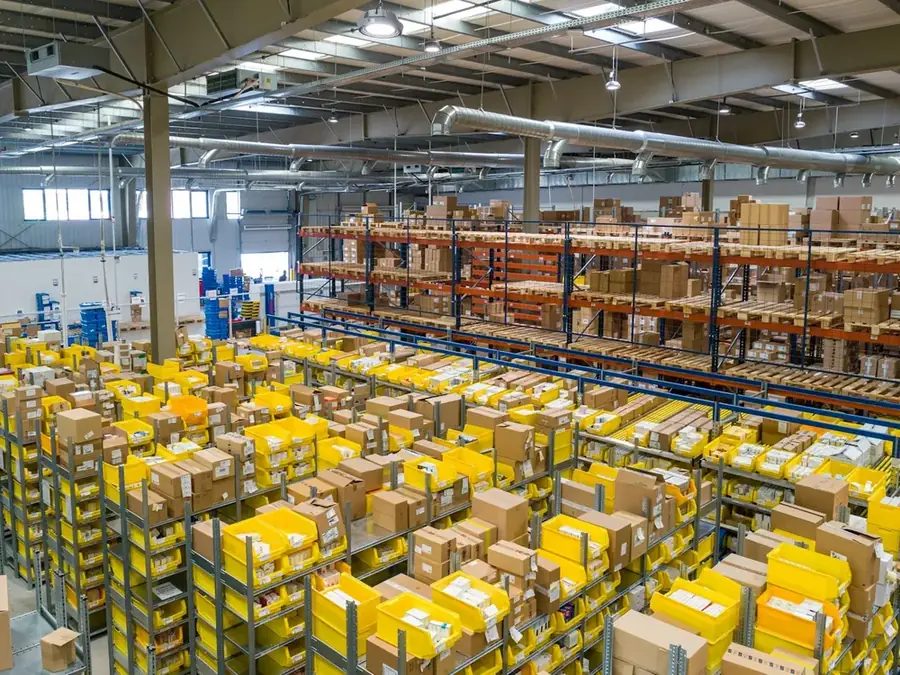 Supplier warehouse with pallets of stock